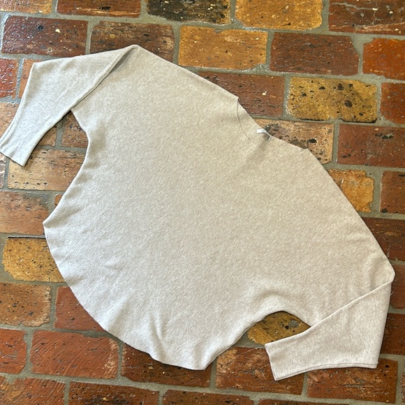 Vila Milano Neutral Tan Boat Neck Rib Knit Dolman Sleeve Sweater szL - Picture 7 of 10